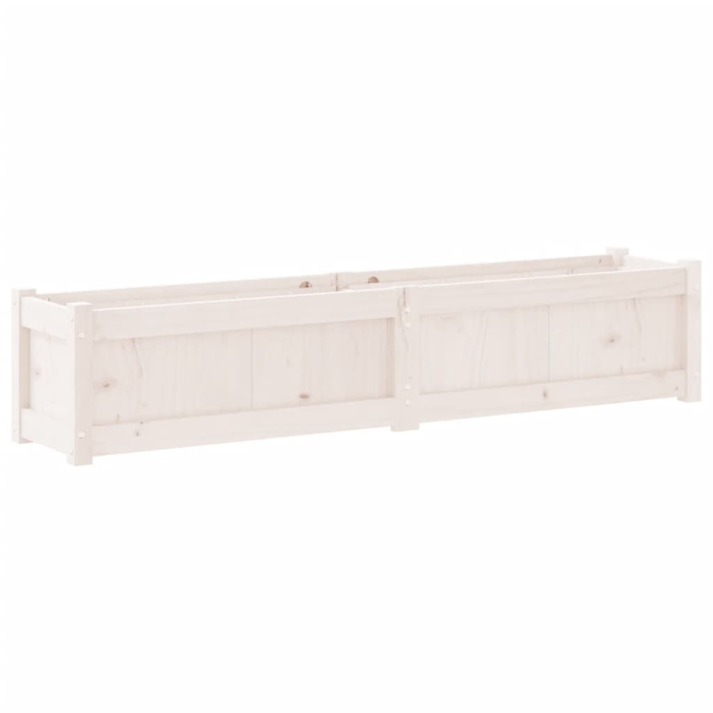 vidaXL Pflanzkübel Weiß 150x31x31 cm Massivholz Kiefer