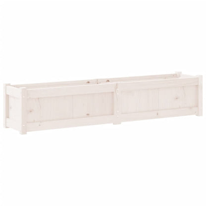 vidaXL Pflanzkübel Weiß 150x31x31 cm Massivholz Kiefer