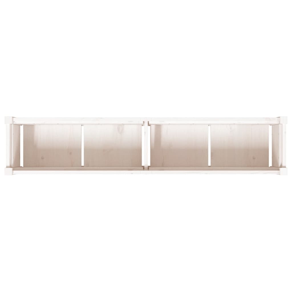 vidaXL Pflanzkübel Weiß 150x31x31 cm Massivholz Kiefer