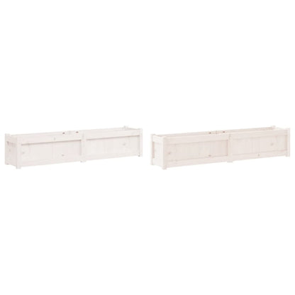 vidaXL Jardinières 2 pcs Blanc Bois de pin massif