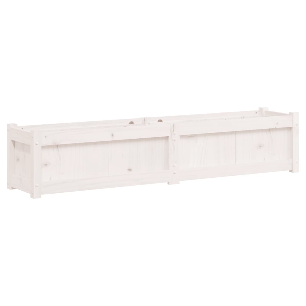 vidaXL Jardinières 2 pcs Blanc Bois de pin massif
