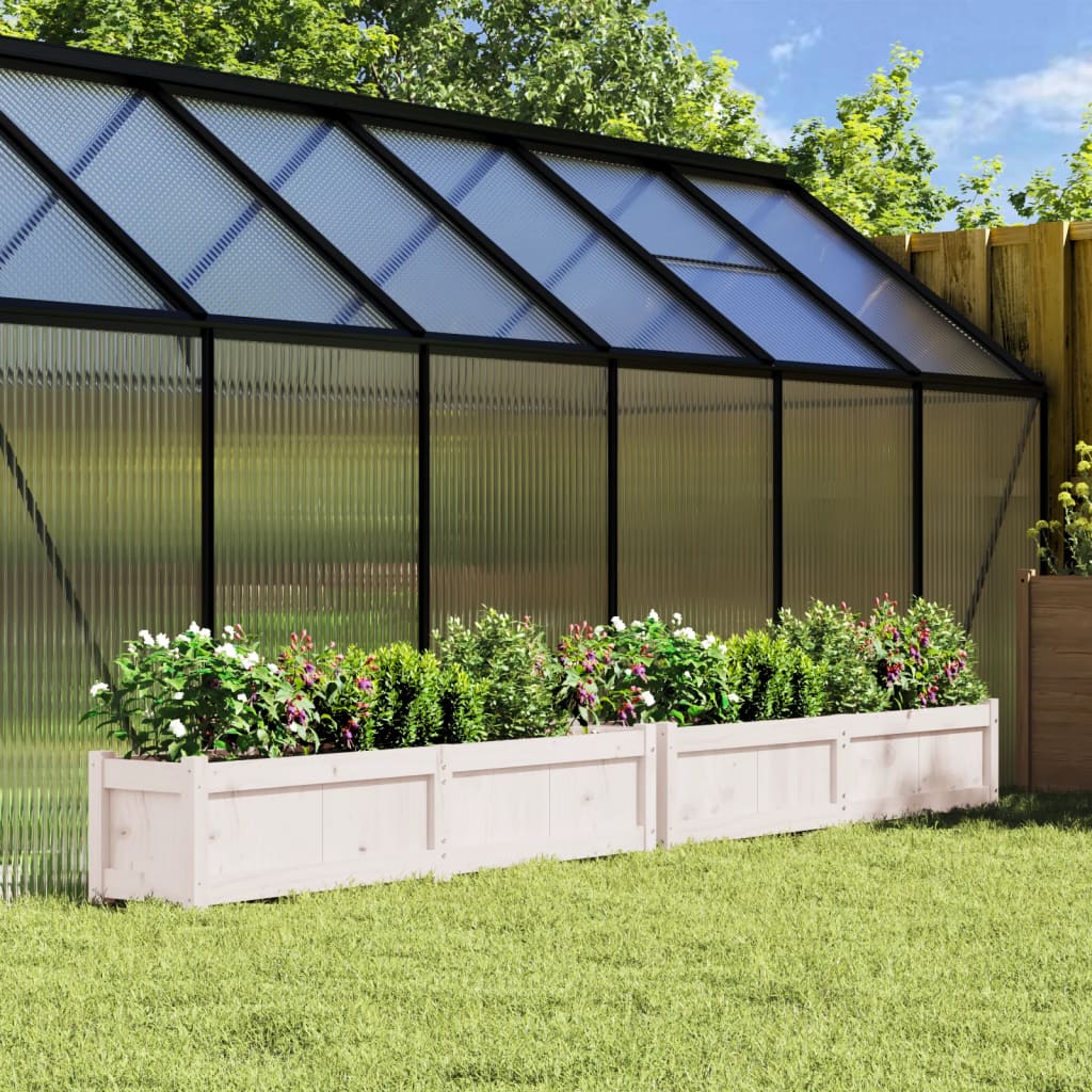 vidaXL Jardinières 2 pcs Blanc Bois de pin massif