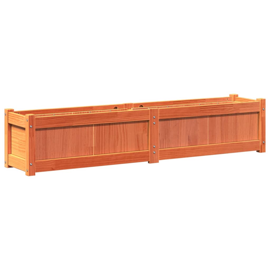 vidaXL Pflanzkübel Wachsbraun 150x31x31 cm Massivholz Kiefer