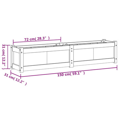 vidaXL Pflanzkübel Wachsbraun 150x31x31 cm Massivholz Kiefer