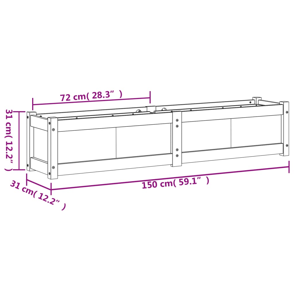 vidaXL Pflanzkübel 2 Stk. Wachsbraun Massivholz Kiefer