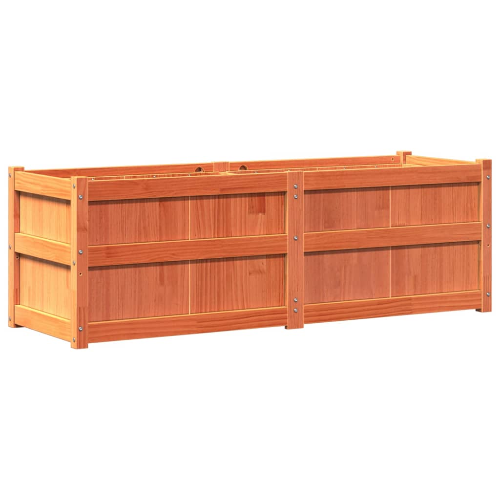 vidaXL Pflanzkübel Wachsbraun 150x50x50 cm Massivholz Kiefer