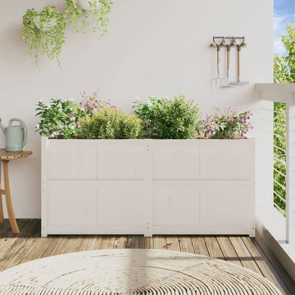 vidaXL Pflanzkübel Weiß 150x50x70 cm Massivholz Kiefer