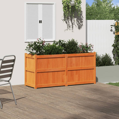 vidaXL Pflanzkübel Wachsbraun 150x50x70 cm Massivholz Kiefer