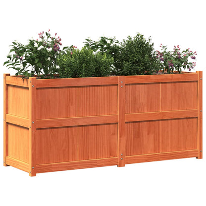 vidaXL Pflanzkübel Wachsbraun 150x50x70 cm Massivholz Kiefer