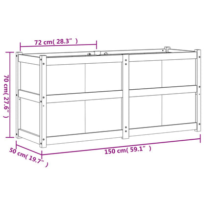vidaXL Pflanzkübel Wachsbraun 150x50x70 cm Massivholz Kiefer
