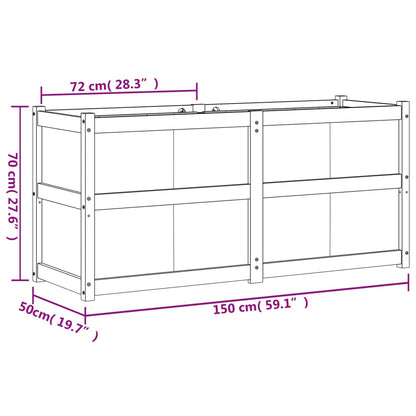 vidaXL Pflanzkübel 150x50x70 cm Kiefernholz Imprägniert