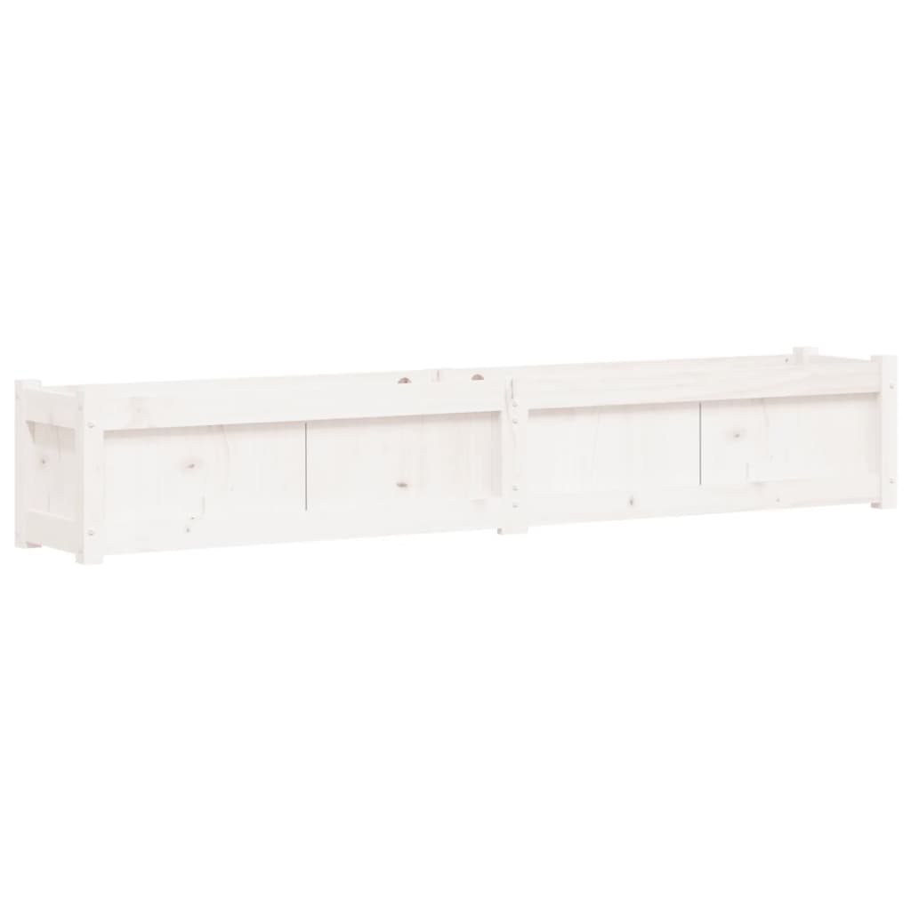 vidaXL Pflanzkübel Weiß 180x31x31 cm Massivholz Kiefer
