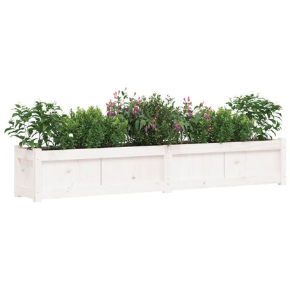 vidaXL Pflanzkübel Weiß 180x31x31 cm Massivholz Kiefer