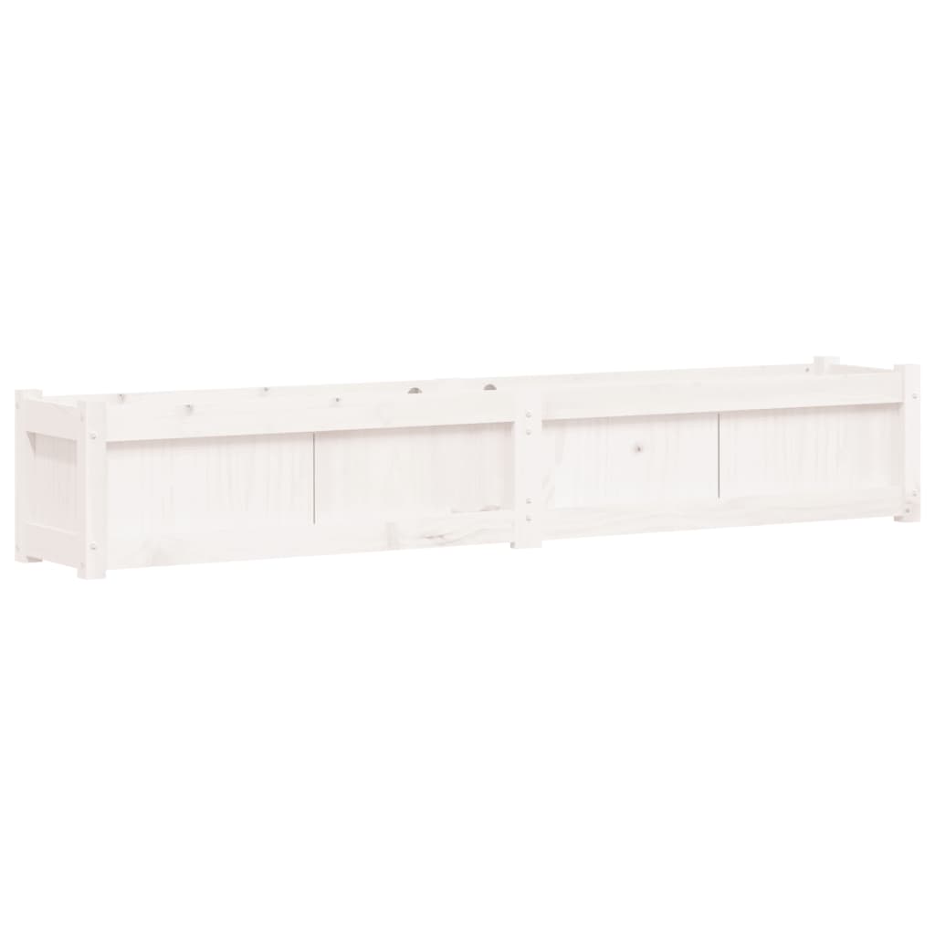 vidaXL Pflanzkübel Weiß 180x31x31 cm Massivholz Kiefer