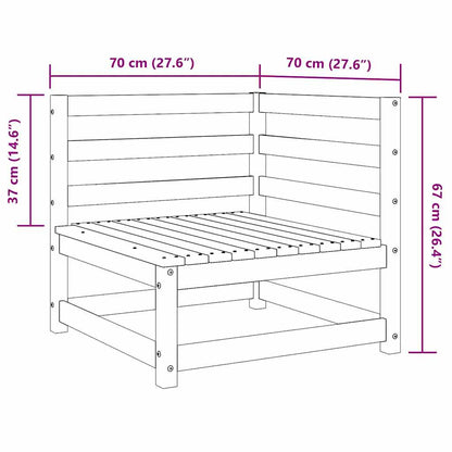 Garten-Ecksofa 70x70x67 cm Kiefernholz Imprägniert