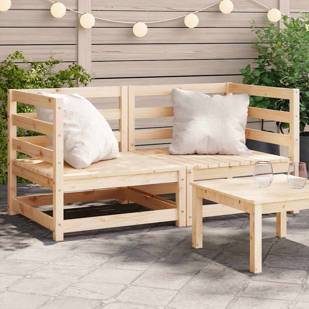 vidaXL Canapés d'angle de jardin 2 pcs 70x70x67 cm Bois de pin massif