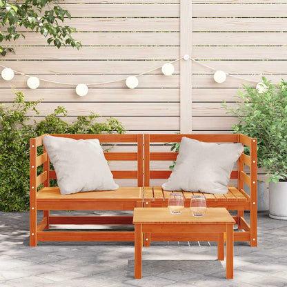 vidaXL Canapés d'angle de jardin 2 pcs Marron ciré 70x70x67 cm Bois de pin massif