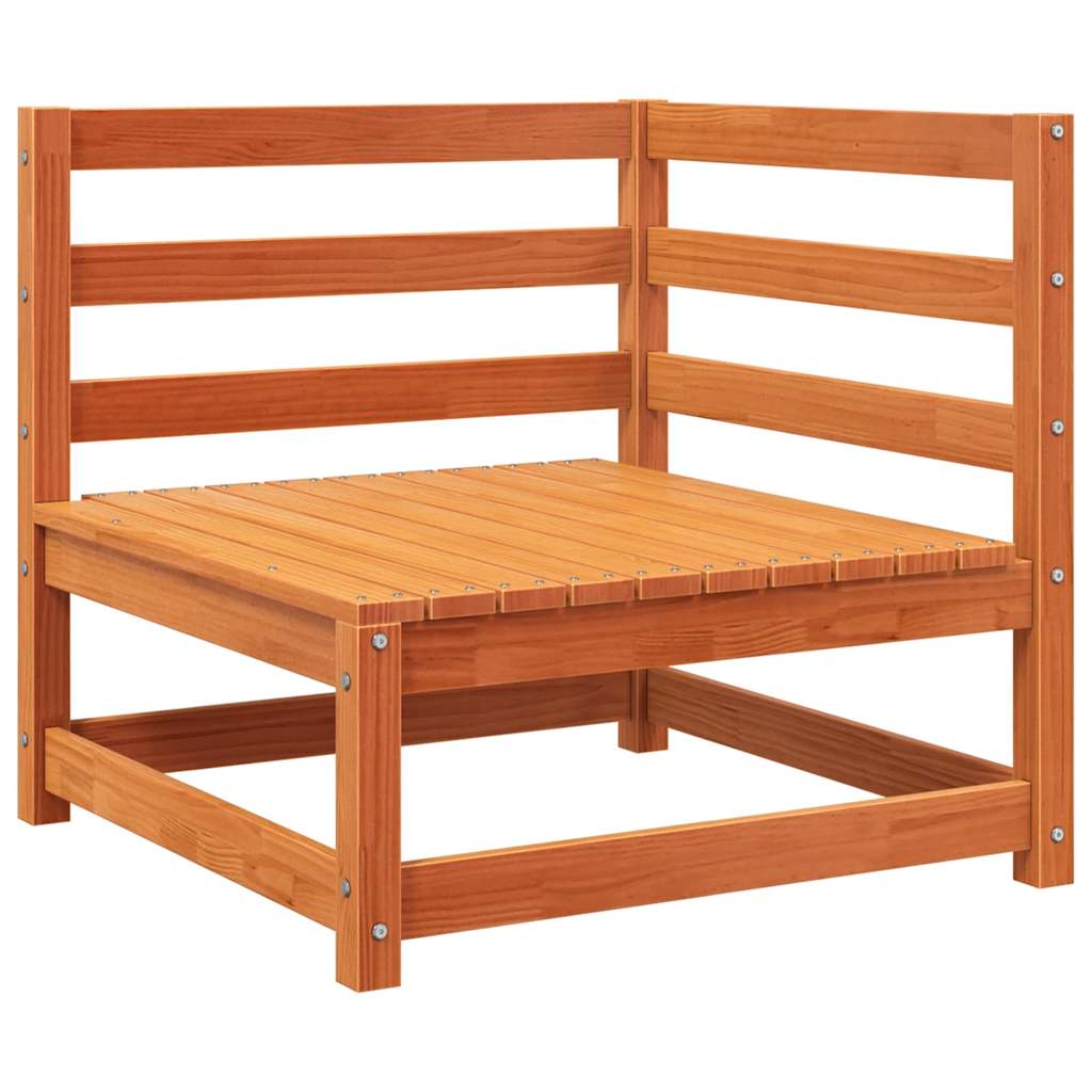 vidaXL Canapés d'angle de jardin 2 pcs Marron ciré 70x70x67 cm Bois de pin massif