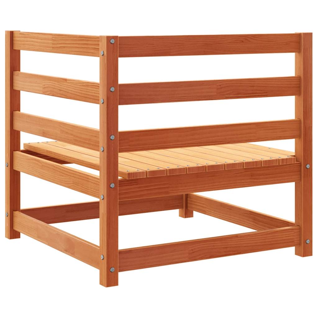 vidaXL Canapés d'angle de jardin 2 pcs Marron ciré 70x70x67 cm Bois de pin massif