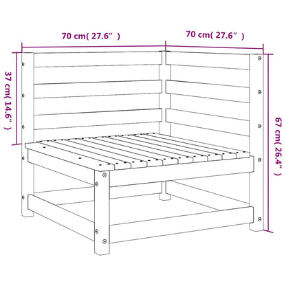 vidaXL Canapés d'angle de jardin 2 pcs Marron ciré 70x70x67 cm Bois de pin massif