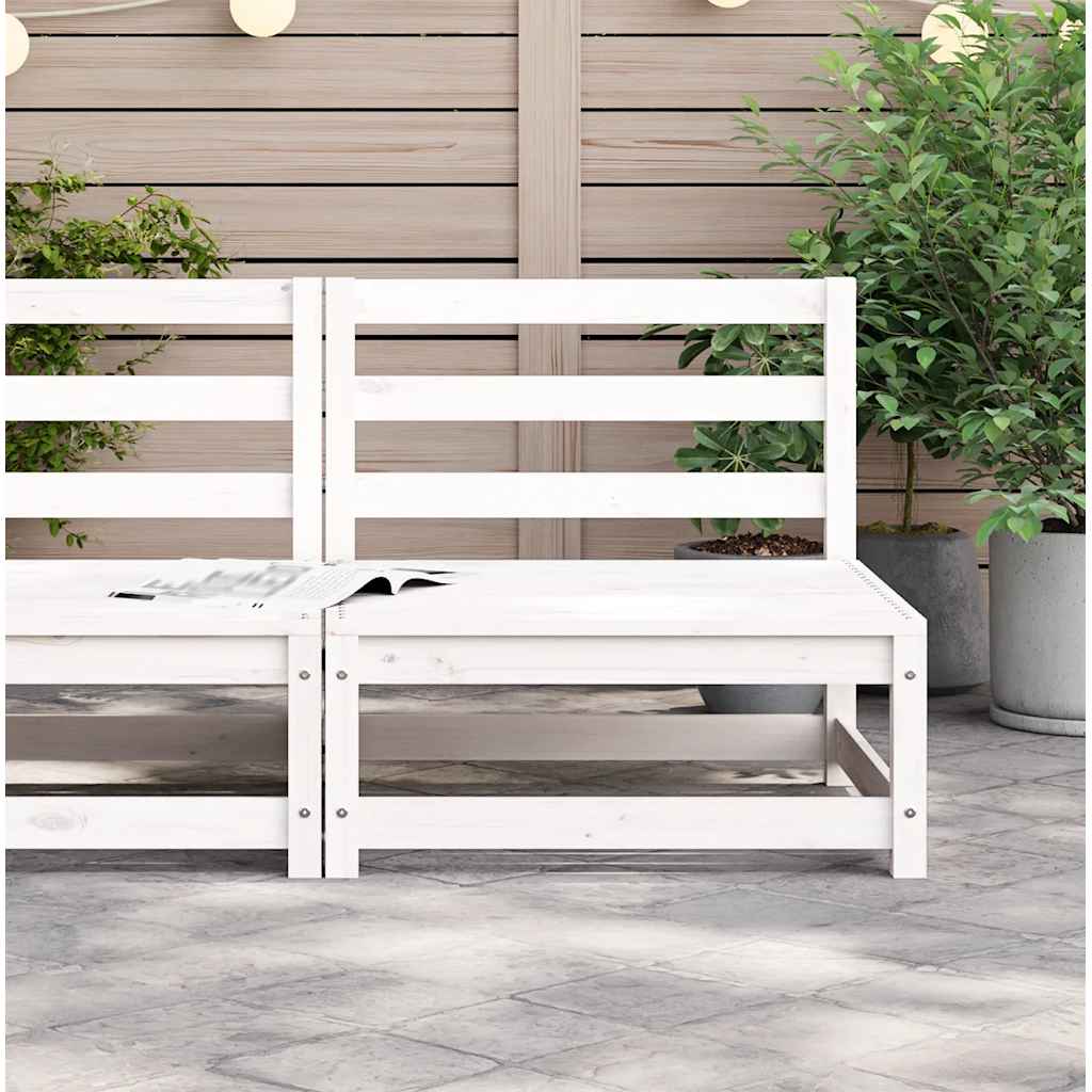 vidaXL Gartensofa ohne Armlehnen Weiß 70x70x67 cm Massivholz Kiefer