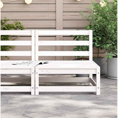 vidaXL Gartensofa ohne Armlehnen Weiß 70x70x67 cm Massivholz Kiefer