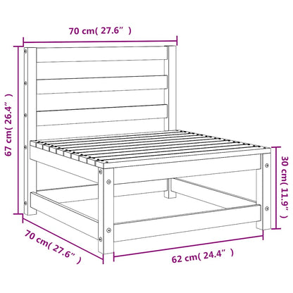 vidaXL Canapé de jardin sans accoudoirs marron miel 70x70x67 cm Bois massif