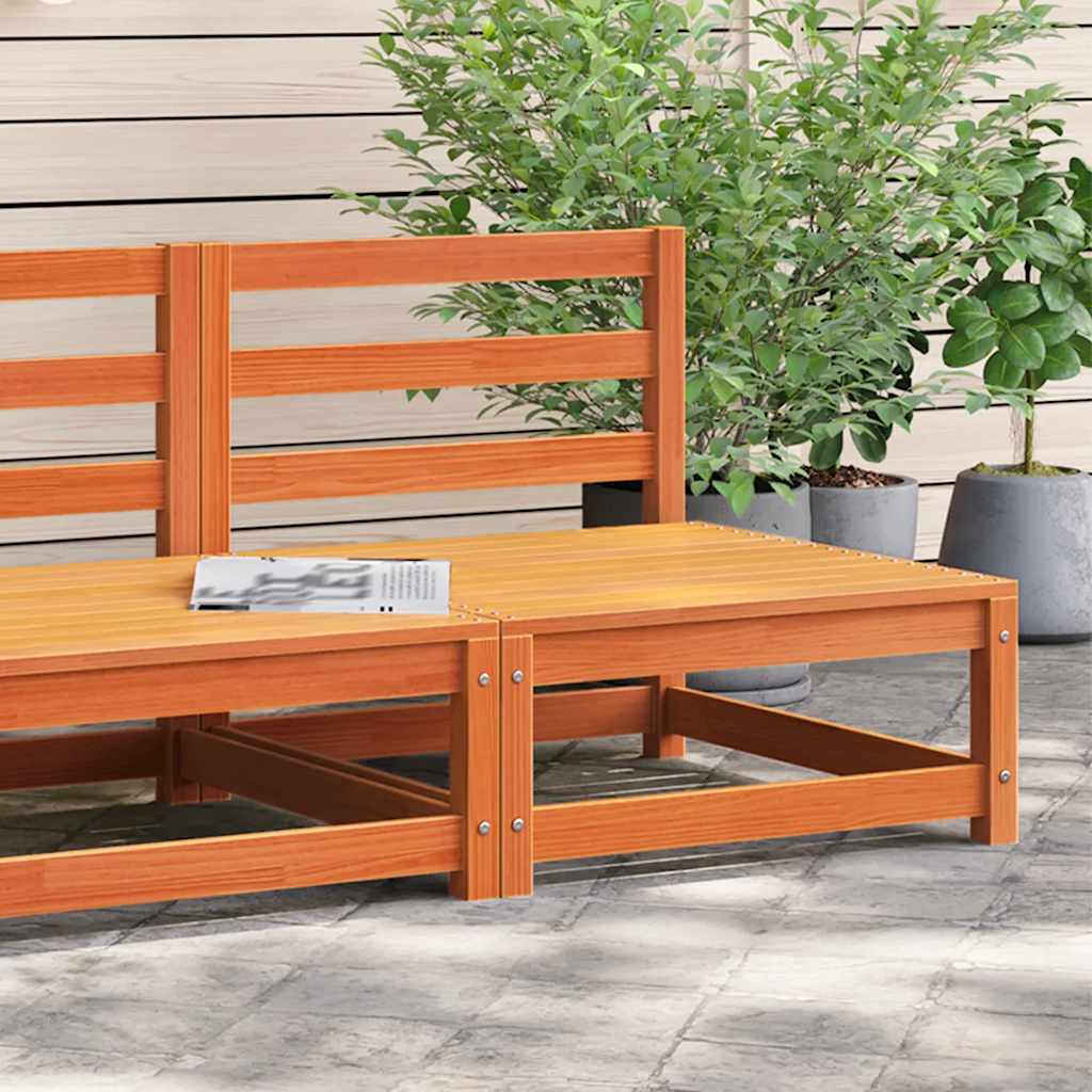 vidaXL Canapé de jardin sans accoudoirs marron miel 70x70x67 cm Bois massif