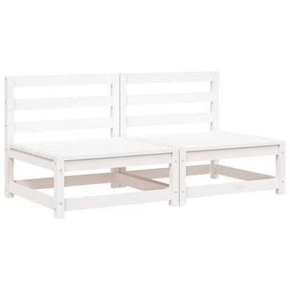 vidaXL Gartensofas ohne Armlehnen 2 Stk. Weiß 70x70x67 cm Kiefernholz
