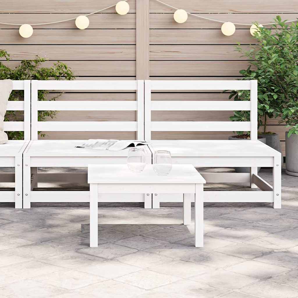 vidaXL Gartensofas ohne Armlehnen 2 Stk. Weiß 70x70x67 cm Kiefernholz