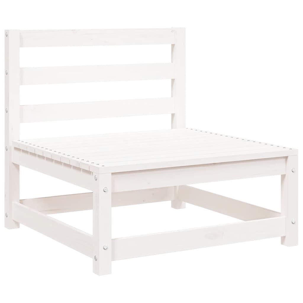 vidaXL Gartensofas ohne Armlehnen 2 Stk. Weiß 70x70x67 cm Kiefernholz