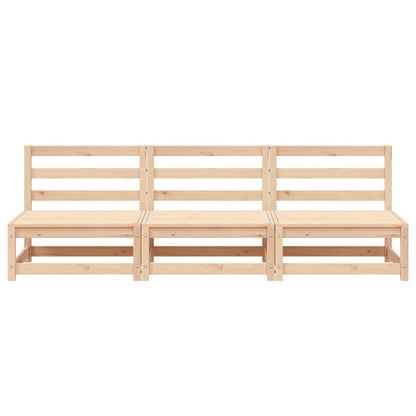 vidaXL Canapés de jardin sans accoudoirs 3 pcs 70x70x67 cm Bois de pin massif