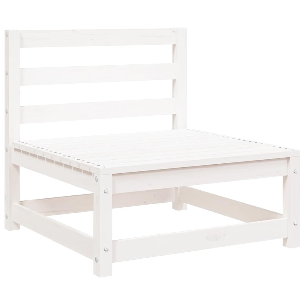 vidaXL Gartensofas ohne Armlehnen 3 Stk. Weiß 70x70x67 cm Kiefernholz