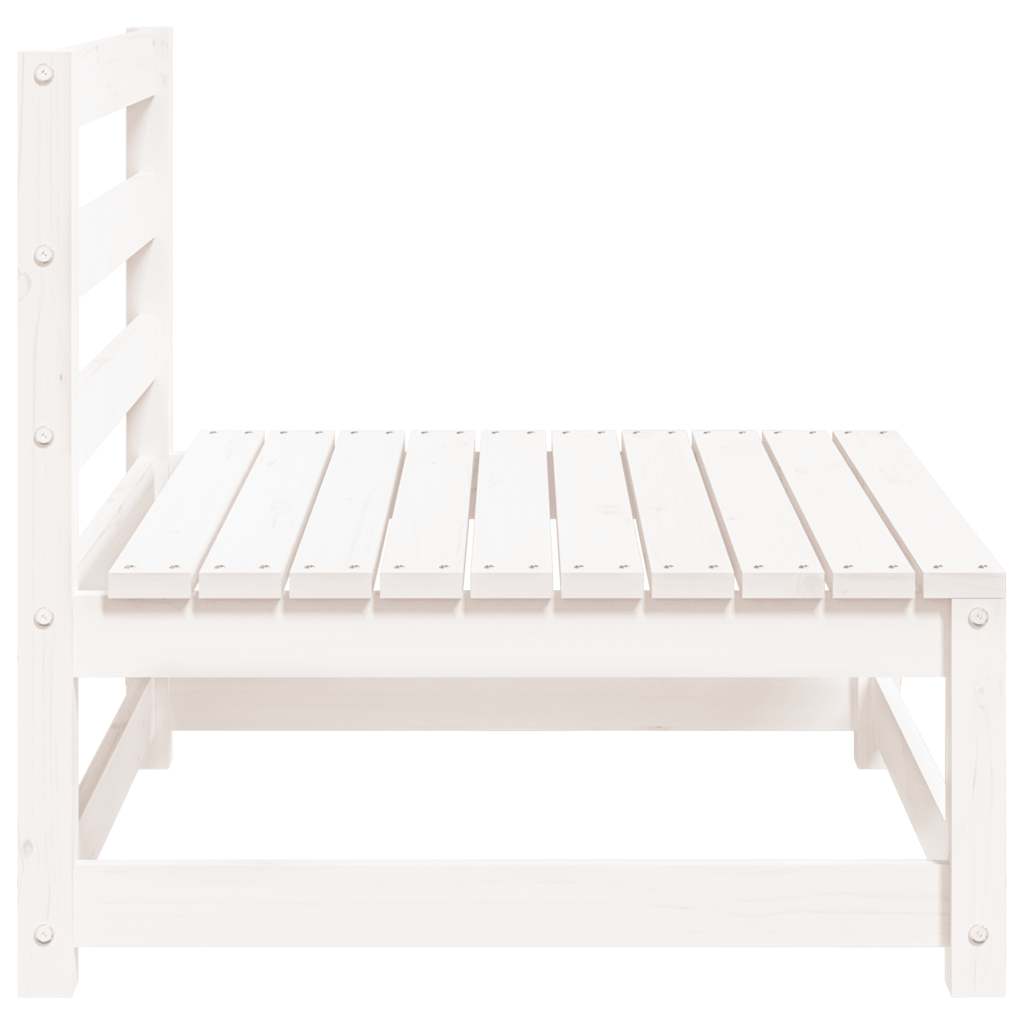 vidaXL Gartensofas ohne Armlehnen 3 Stk. Weiß 70x70x67 cm Kiefernholz