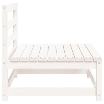 vidaXL Gartensofas ohne Armlehnen 3 Stk. Weiß 70x70x67 cm Kiefernholz