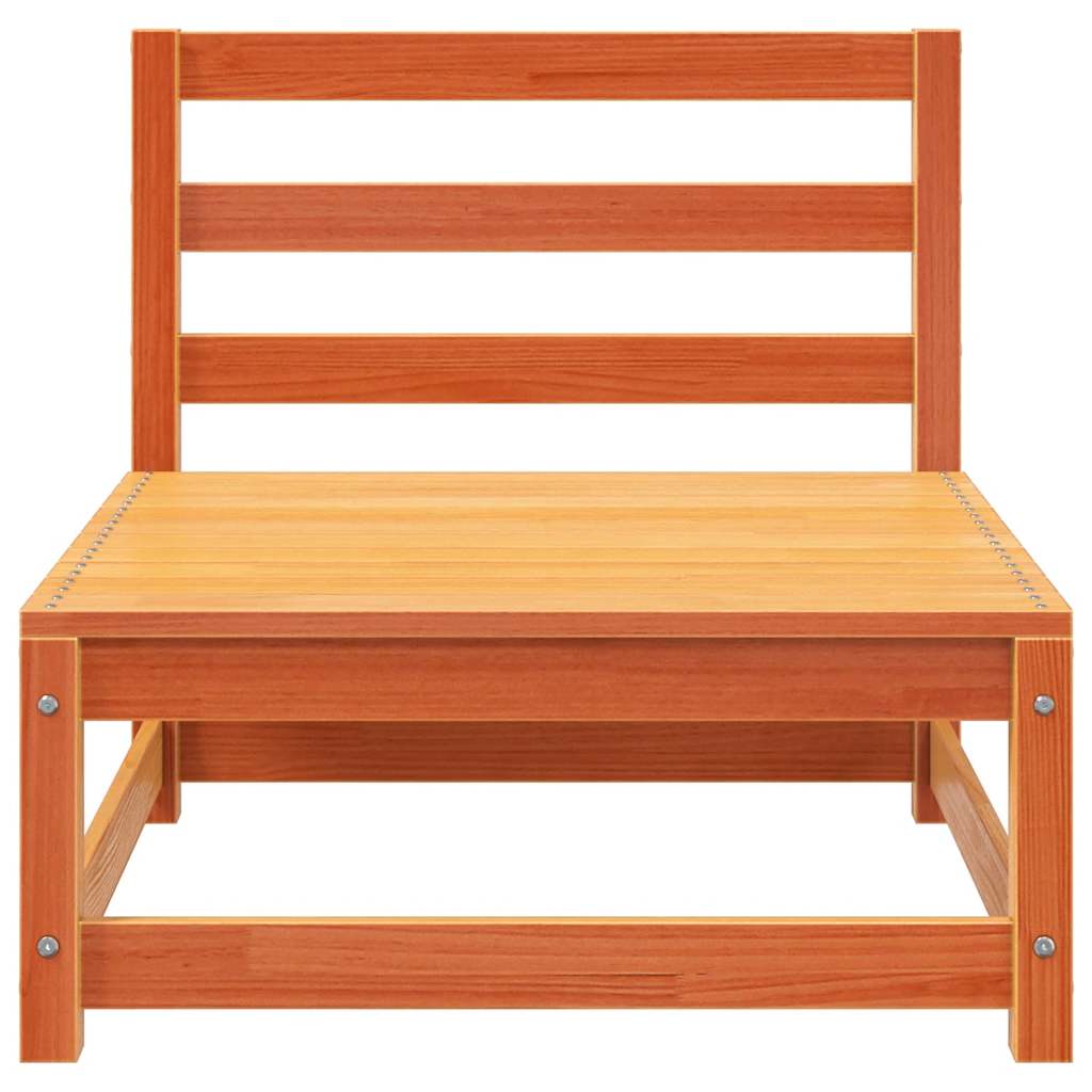 vidaXL Gartensofas ohne Armlehnen 3 Stk. Wachsbraun Massivholz Kiefer