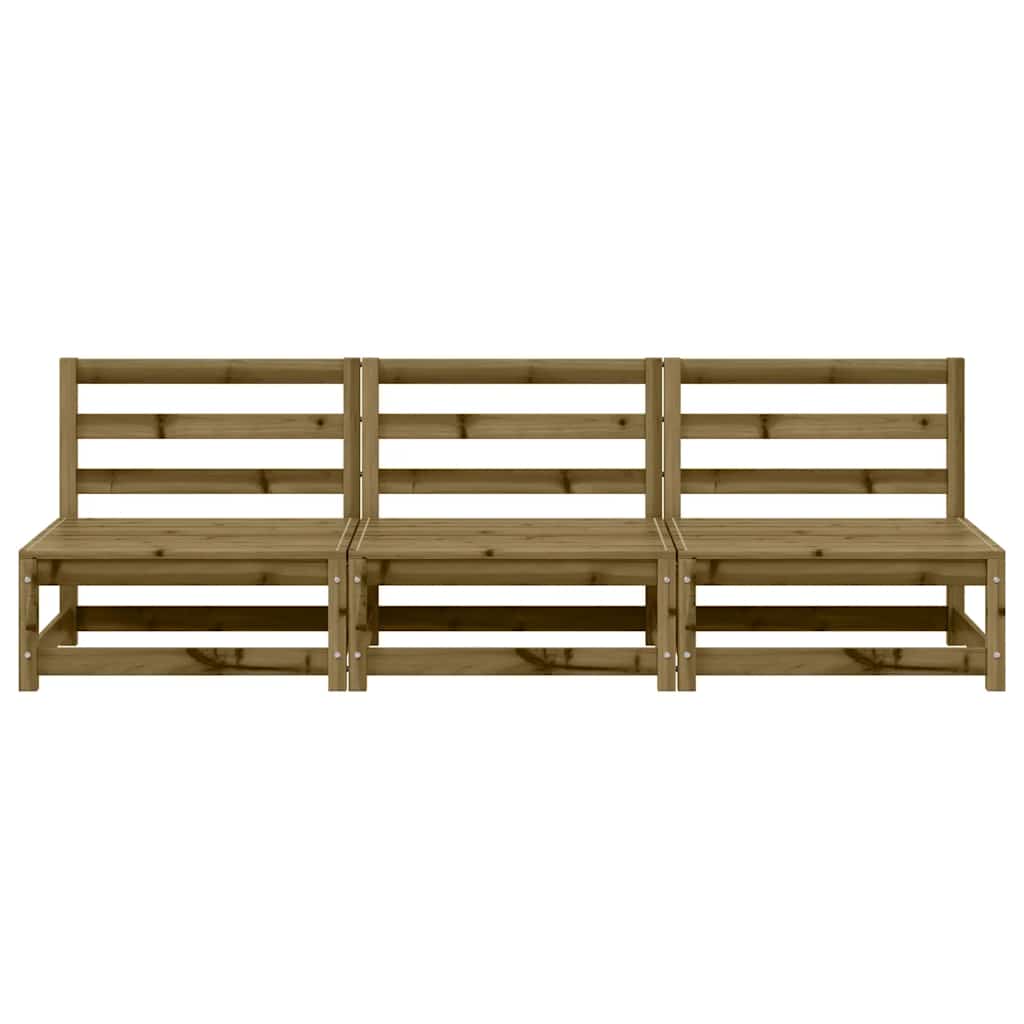 vidaXL Canapés de jardin sans accoudoirs 3 pcs 70x70x67 cm Bois de pin
