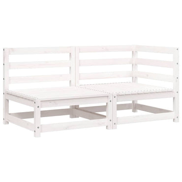 vidaXL Canapé de jardin 2 places Blanc Bois de pin massif
