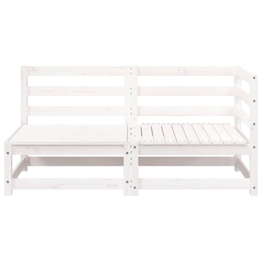 vidaXL Canapé de jardin 2 places Blanc Bois de pin massif