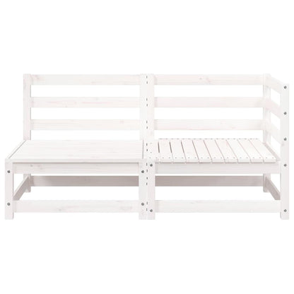 vidaXL Canapé de jardin 2 places Blanc Bois de pin massif