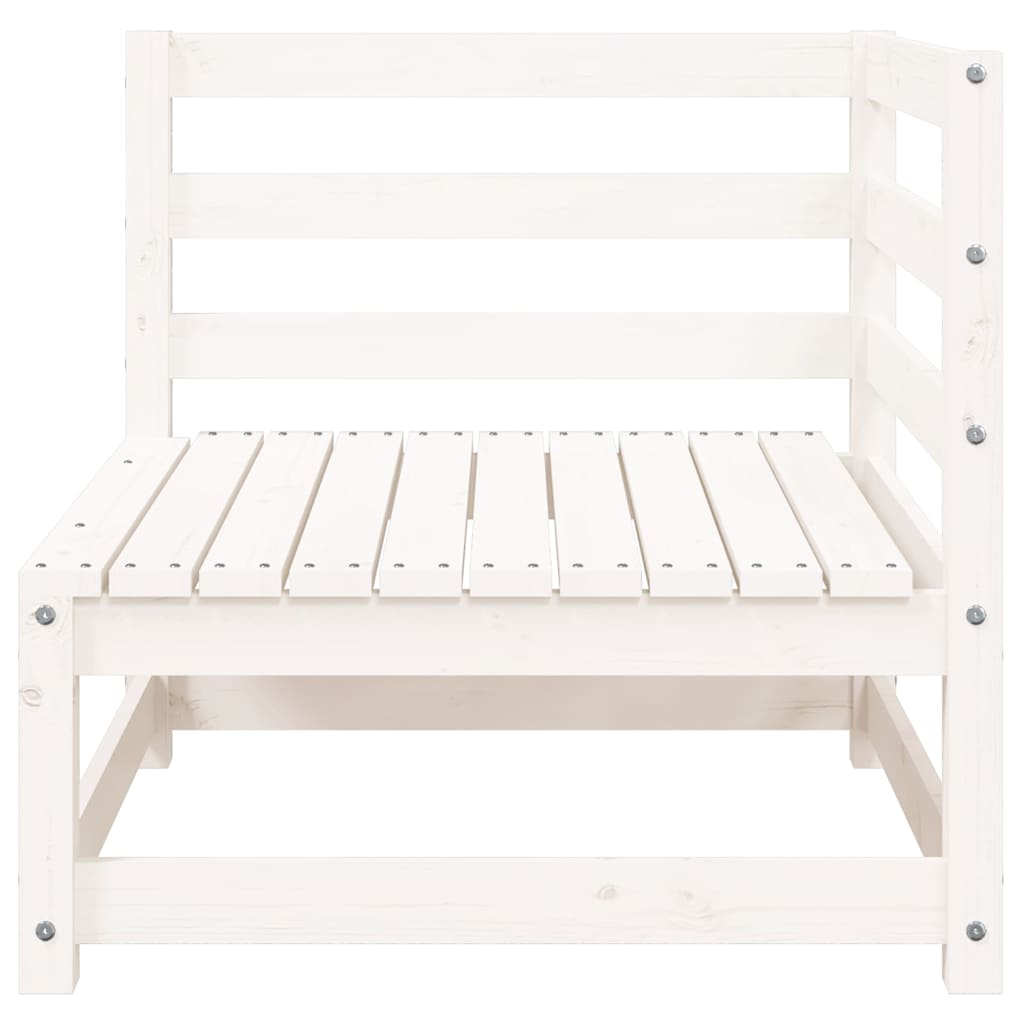 vidaXL Canapé de jardin 2 places Blanc Bois de pin massif