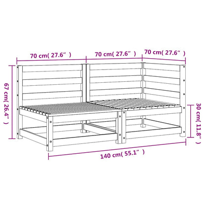 vidaXL Canapé de jardin 2 places Blanc Bois de pin massif