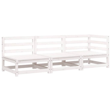vidaXL Canapé de jardin 3 places blanc en pin massif