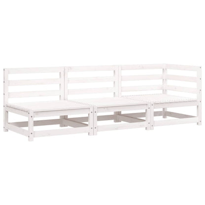 vidaXL Canapé de jardin 3 places blanc en pin massif
