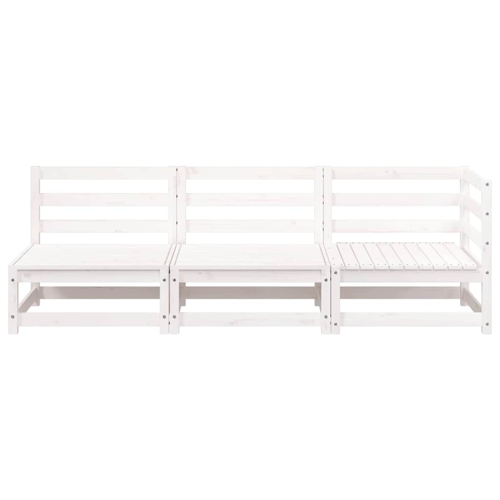 vidaXL Canapé de jardin 3 places blanc en pin massif