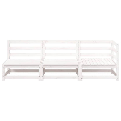 vidaXL Canapé de jardin 3 places blanc en pin massif