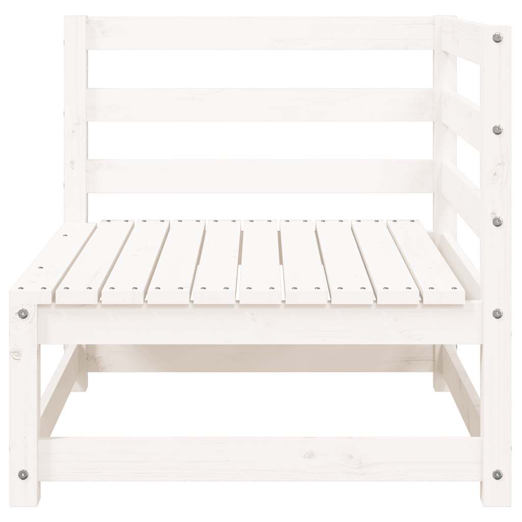 vidaXL Canapé de jardin 3 places blanc en pin massif