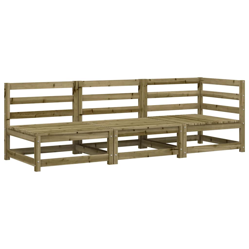 vidaXL Canapé de jardin 3 places en pin imprégné