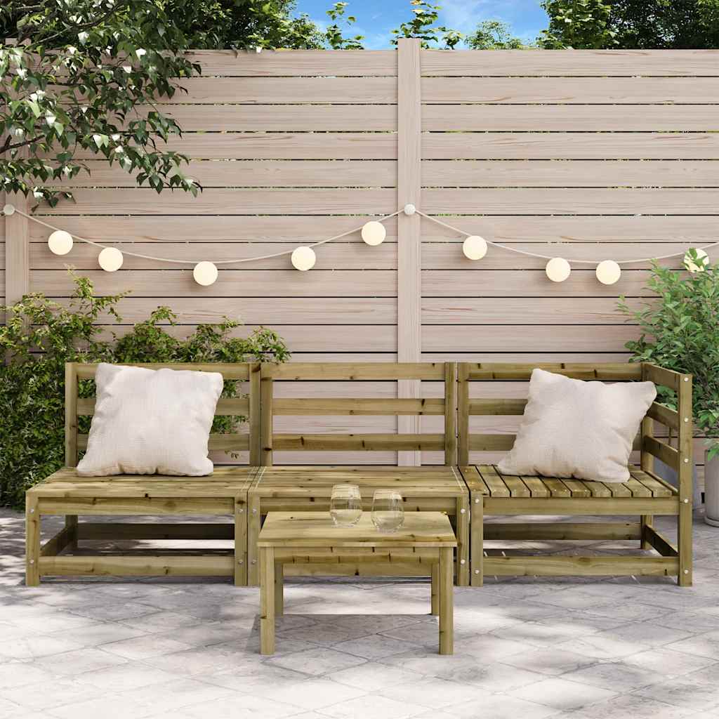 vidaXL Canapé de jardin 3 places en pin imprégné