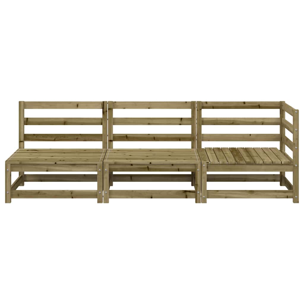 vidaXL Canapé de jardin 3 places en pin imprégné